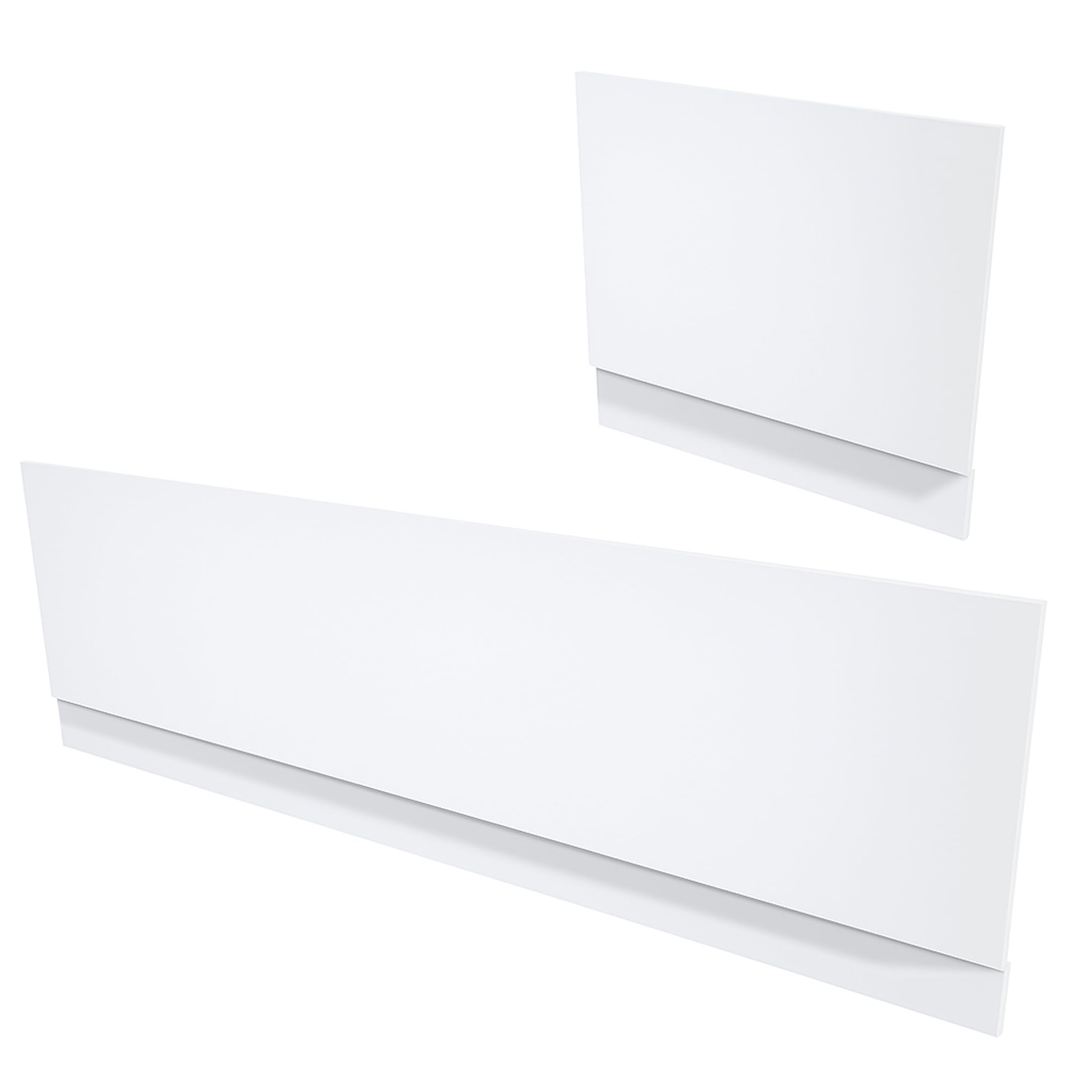 FNX Bathrooms Halite Waterproof Gloss White Bath Panel Set: 1700mm Front & 700mm End With Plinth from B&Q