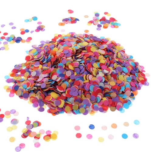 AOZUO Lot de 6000 confettis ronds de 1 cm - Multicolore - Pour anniversaire, mariage, Saint-Valentin, baby shower (couleur)