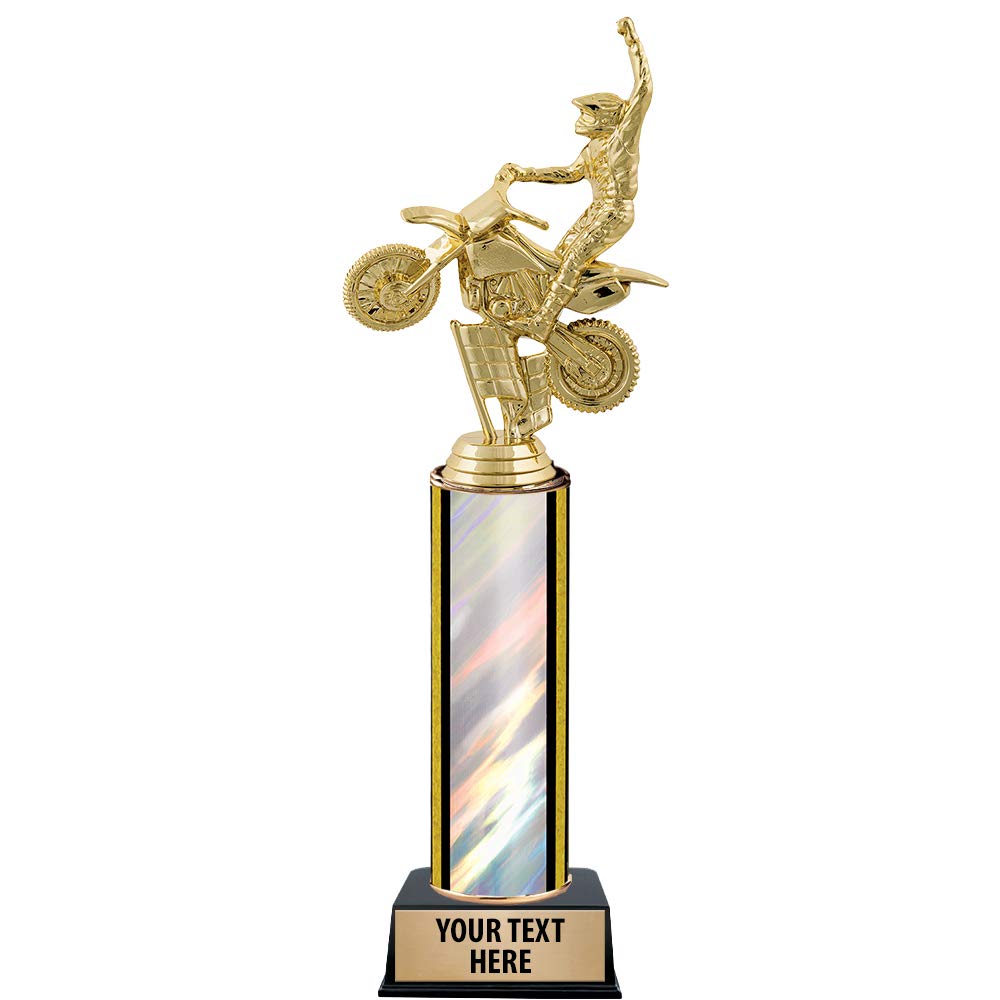 10.5" Off Road Motorcycle Trophies - Off Road Motorcycle Silver Trophy Awards