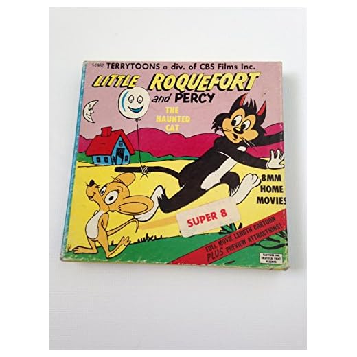 8 MM Home Movies / Little Roquefort and Percy - The Haunted Cat / 8mm Film on Reel for projector / 1962 Terrytoons - Super 8 / Full movie length cartoon