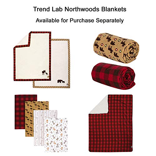 Trend Lab Northwoods Forest Animal Theme Buffalo Plaid 3 Piece Baby Crib Bedding Set #TOP7