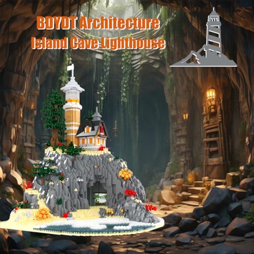 Architecture Island Cave Lighthouse Micro Building Blocks Sets(5686PCS)- Building Block Model Gifts and Unique Collectibles Suitable for Children and Adult Creative Enthusiasts
