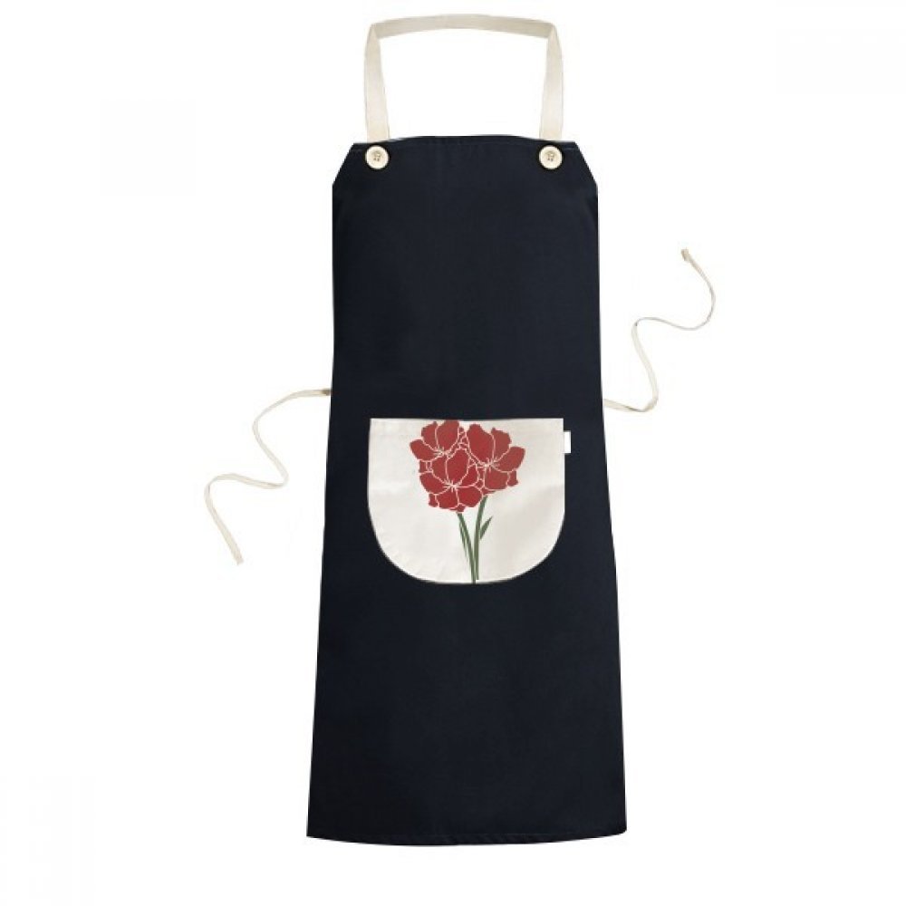 Tablier de cuisine noir à fleurs pour cuisiner en famille avec une grande poche pratique