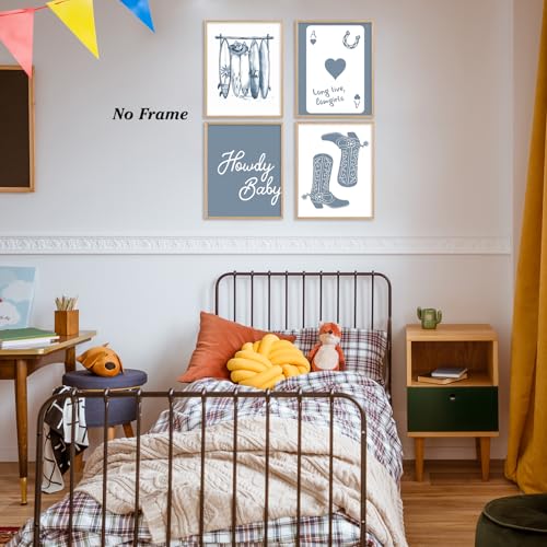 Boat Wades Coastal Cowgirl Wall Art Poster,Cowgirl Boots Poster Prints Wall Art,Long Live Cowgirl Bedroom Dorm Decor,Coquette Room Decor,Coastal Cowgirl Room Decor, 8x10 Set Of 4 - Image 2
