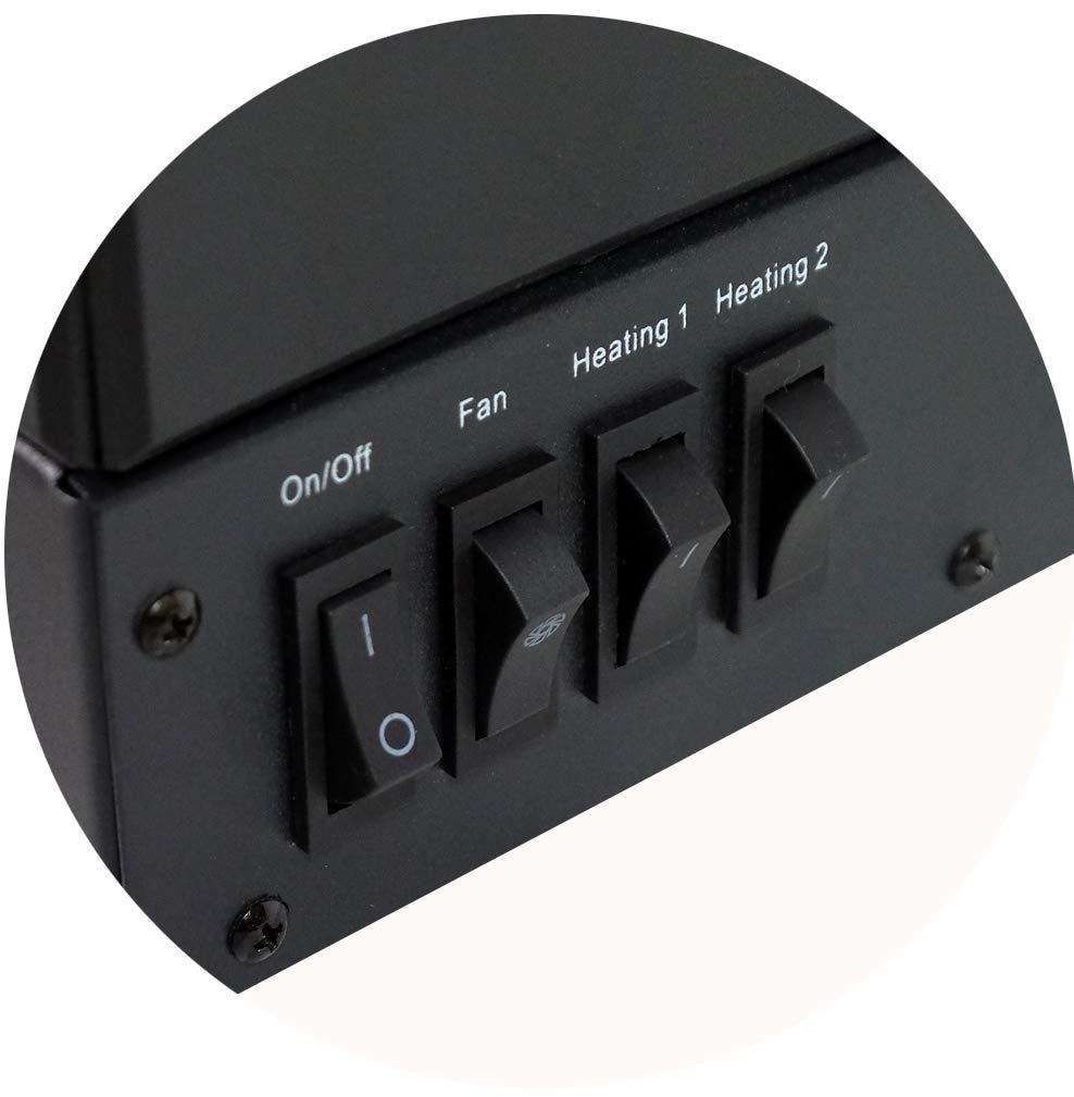 CHEMIN'ARTE Elektryczny kominek z efektem płomieni + ogrzewanie 2000 W – diody LED – zaprojektowany we Francji – 45 x 23 x 24 cm – 2 lata gwarancji