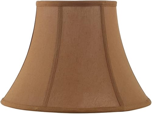 Aspen Creative 30232 - Lámpara de araña tradicional con campana cosida a mano, color marrón claro, 7 pulgadas superior x 13 pulgadas inferior x 9-12