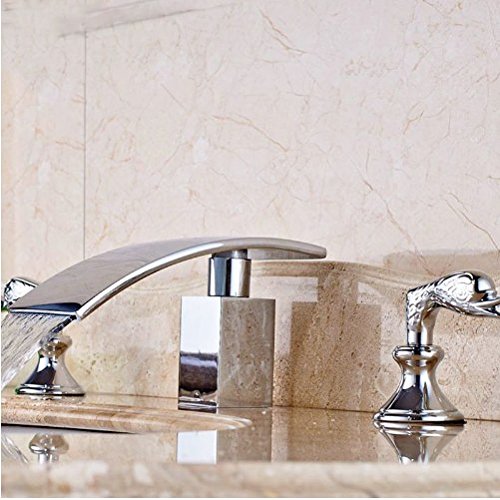 Mitigeur de lavabo double poignée chromé pour robinet de salle de bain design