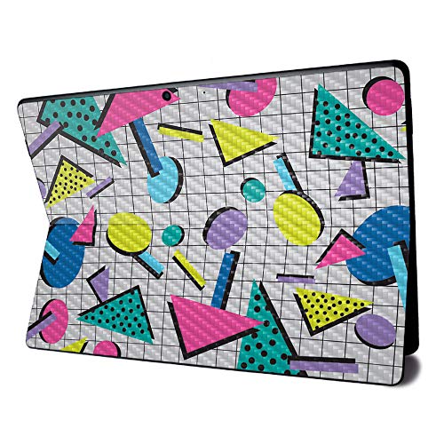 Image of MightySkins Carbon Fiber Skin for Microsoft Surface Pro X - Awesome 80s | Textured Carbon Fiber Finish | Easy to Apply, Remove, and Change Styles | Made in The USA
