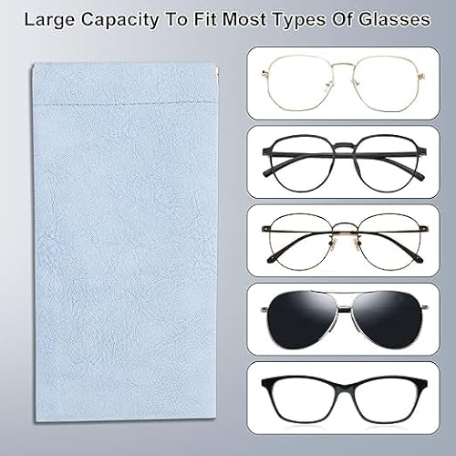 JRSHIRLEYLTD 4 Stück Brillenbeutel, tragbare Quetschbrillentasche, tragbare weiche Tasche mit 1 kleinen Schraubendreher und 4 Brillenputztücher, für Sonnenbrillen, Brillen