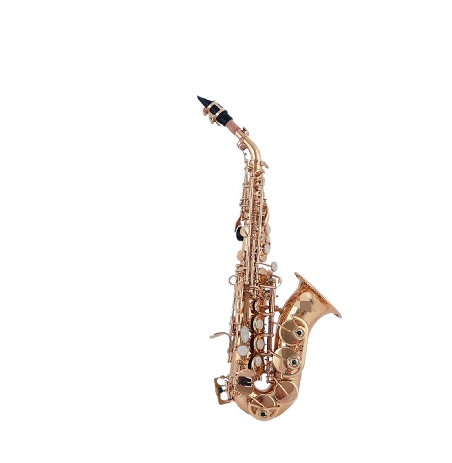 Saxophone Laiton Laqué Or Instrument À Vent Courbé Aigu B Plat Étudiant Débutant Jouant du Saxophone