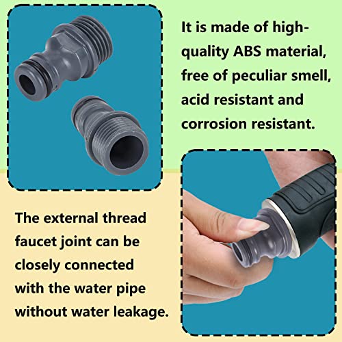 ZoeTekway Schlauchverbinder Gartenschlauch Kupplung Nippel 1/2 zoll Schlauchanschluss G1/2 Außengewinde für Wasserhahn Adapter (ABS-Kunststoff)