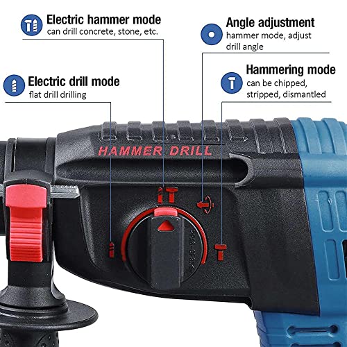 QPWZ 18 V bürstenloser Akku-Bohrhammer, Hochleistungs-Bohrhammer, 3 Funktionen, 0-1200 U/min, Variabler… – Bild 4