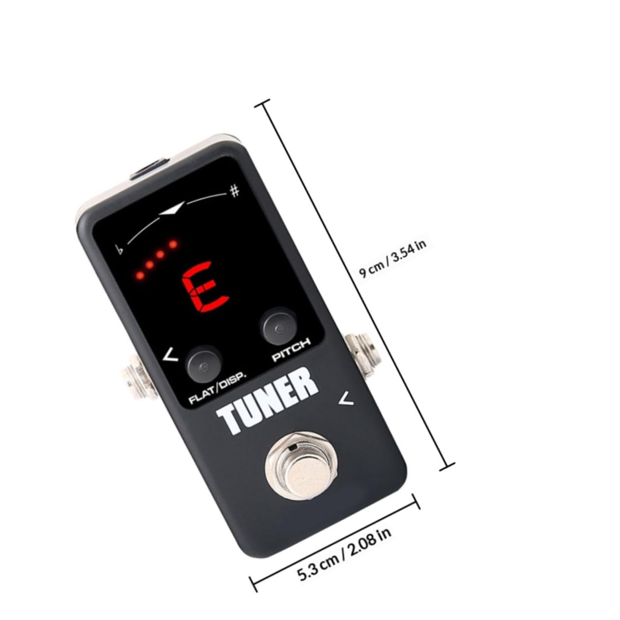 Accordeur de Guitare Électrique Noir en Aluminium, Réglage Précis | Format Mini, Alimentation 9 V, Impédance D’entrée 1 Mω et Sortie 10 Kω
