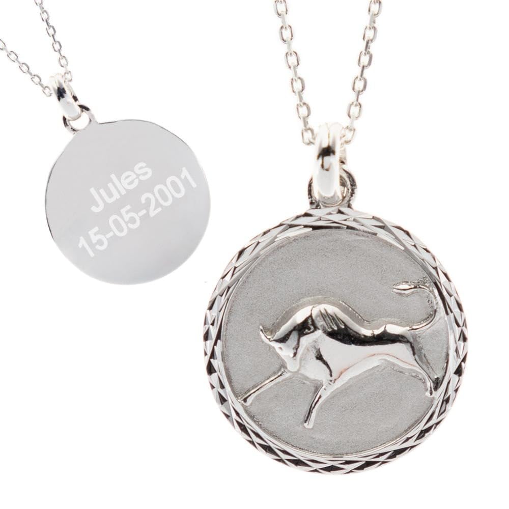 Ocadeau Collar Zodiacal Personalizado en Plata de Ley - Colgante astrológico Personalizado con Texto Grabado - Una Joya Celestial a su Imagen