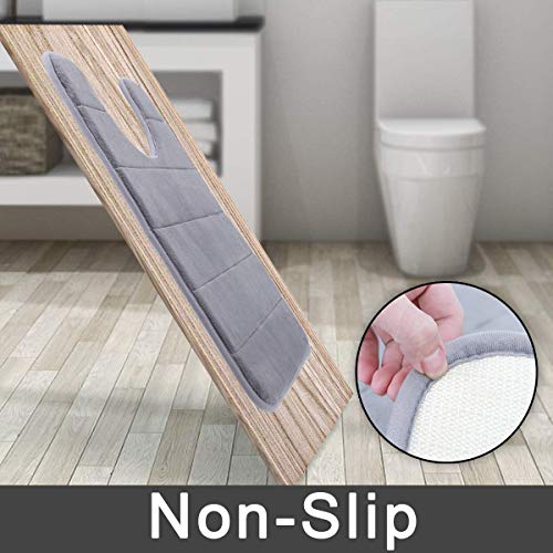 Yimobra Bath Toilet Mat 51 x 61 cm, Non-Slip Memory Foam U-Shaped Contour Rug, Soft Comfortable Bathroom Shower Mats - Image 4