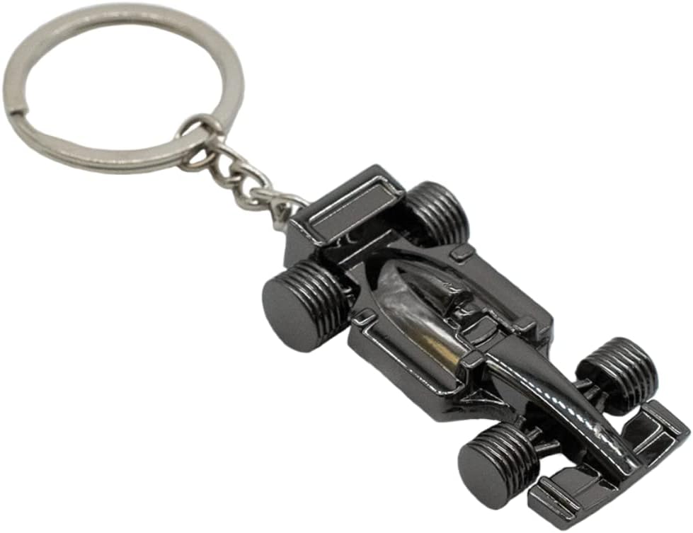 Metal Car Keyring Accessories for your Key or Display – Gifts for Fans of Racing, Cars and Formula 1 – Christmas, Easter, Birthday Gifting, Black Finish, Sturdy Keychain for Men and Women