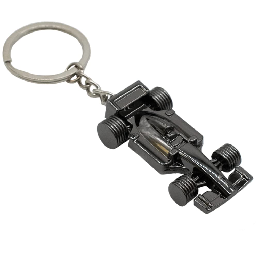 TRIXES Metal Car Keyring Accessories for your Key or Display – Gifts for Fans of Racing, Cars and Formula 1 – Christmas, Easter, Birthday Gifting, Black Finish, Sturdy Keychain for Men and Women