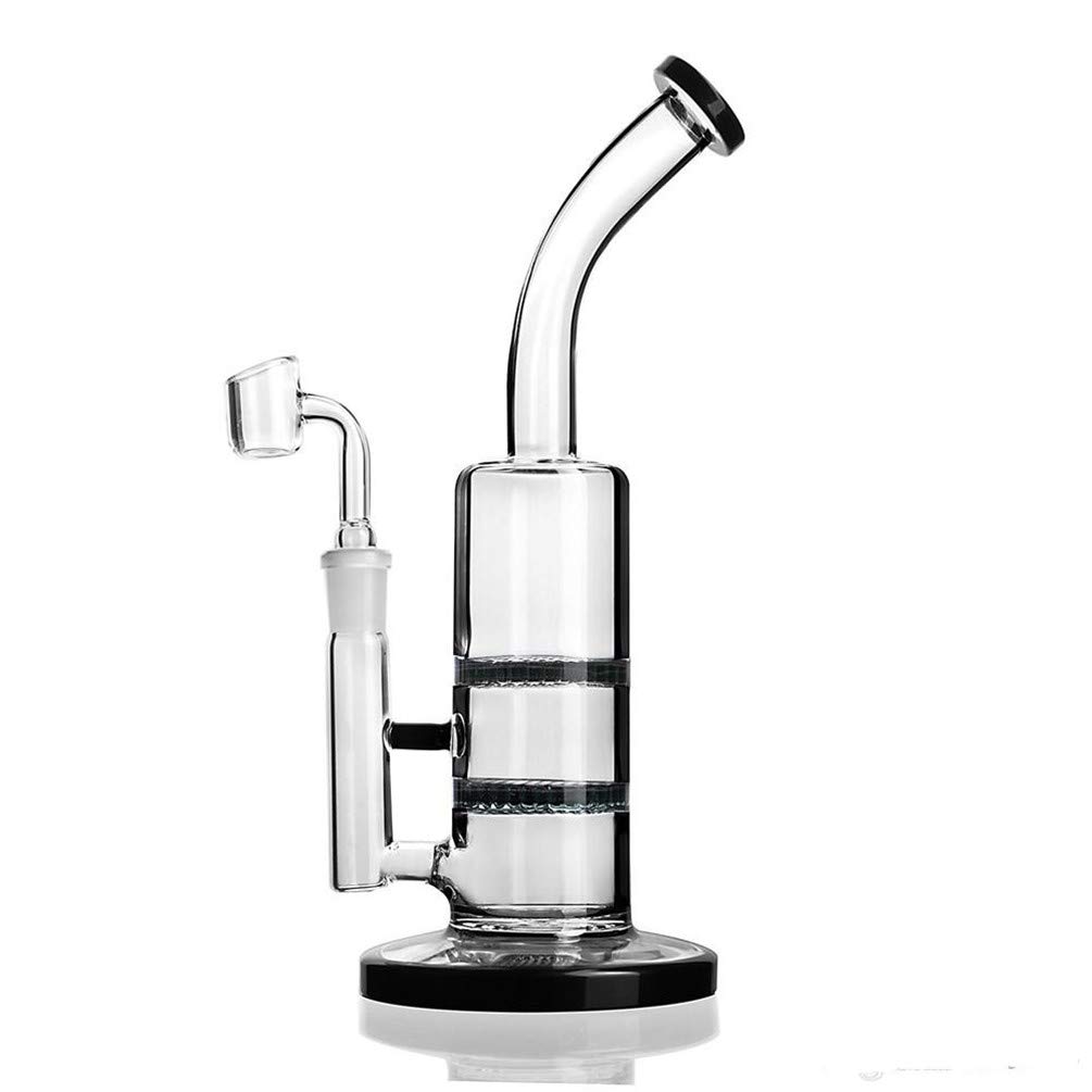 Le verre Bongs Pipe À Eau Dab Rig Fumer Bongs Avec Bol De Quartz (Black)