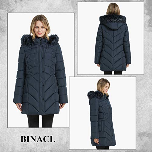Binacl Hooded Warm Winter Golf Coats, Snow Mountain Cycling Snow Women Gift Lined Outwear Great With Skirt Cotton Padding Jacket For Girl With Luxury Faux Trimmed Fur Fit For Sweatshirt(Royal Blue,Xs) #TOP2