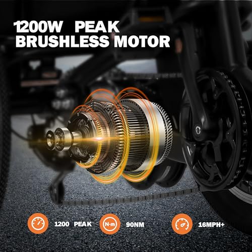 ACTBEST Triker Electric Bike, Peak 1200W Brushless Motor