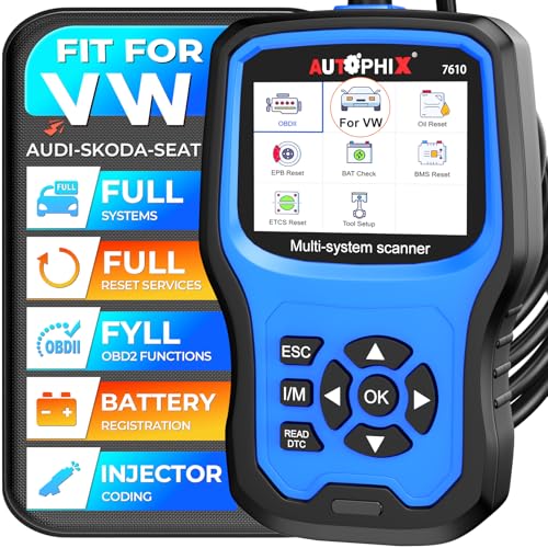 AUTOPHIX 7610 Elite Vollsysteme OBD2 Diagnosegerät Kompatibel mit VW Automotive Full Functions OBD2 Scanner Auslesegerät Auto Battery Registration Tool für alle VAG nach 1996