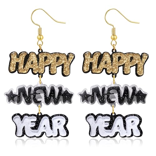 Trinckle Happy New Years Earrings for Women, Statement Nye Earrings...