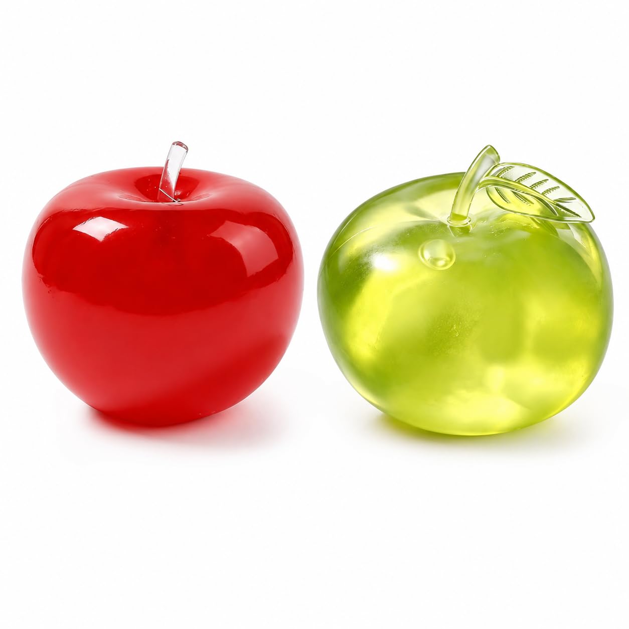 2Pcs Apple Squishy Stress Relief Set, Green & Red Dual Design for Desk Decor, Mood & Tension Relief, Durable Sensory Accessories for Hand Exercise & Home Decoration