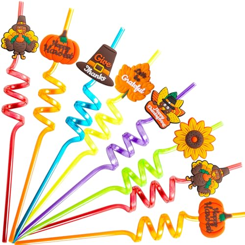 Pitillos de plástico amarillos para fiesta de Acción de Gracias 24 piezas miniatura 1