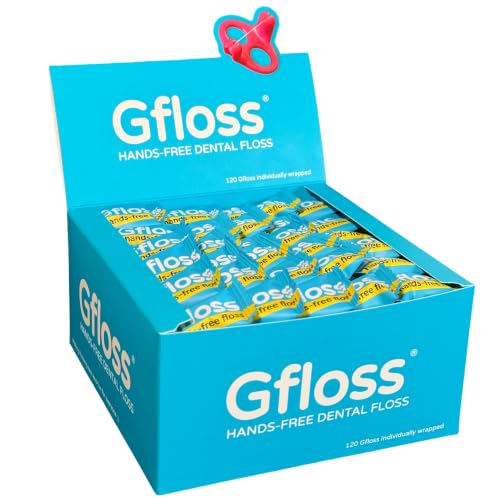 Image of Gfloss Hands-Free Dental Floss for Adults, 120 Individually Wrapped Flossers, PFAS-Free, Unflavored, Portable Oral Care for Travel and Daily Use