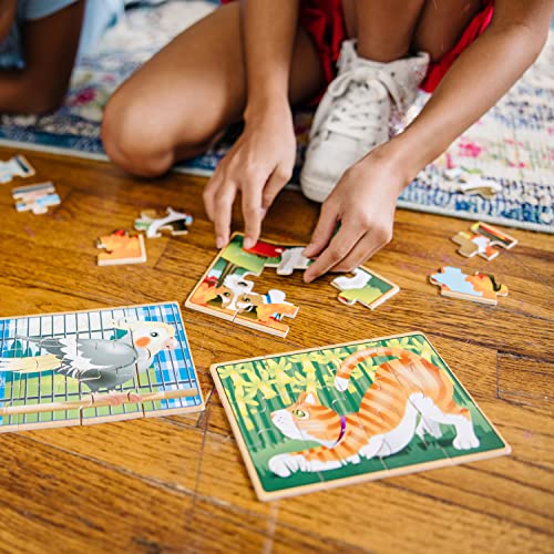 Melissa & Doug Pets 4-In-1 Wooden Jigsaw Puzzles In A Storage Box (48 Pcs) - Fsc-Certified Materials #TOP1