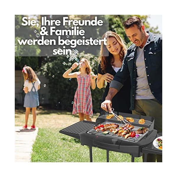 Elektro Grill | 2.400 Watt | Thermostat | Stufenloser Temperaturregler | Tischgrill | Standgrill | Partygrill | elektrischer BBQ, Tisch Grill – Bild 4