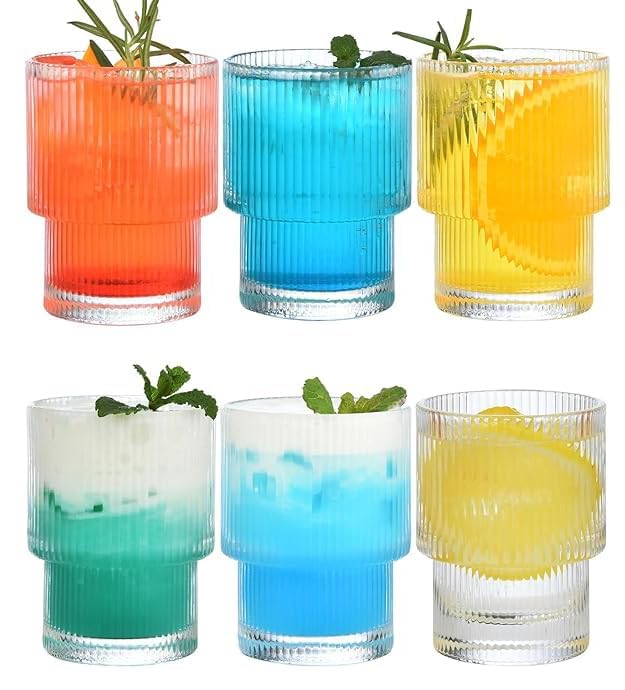 Image of PrimeWorld 300 ML Stylish Crystal Highball Drinking Glasses - Set of 6 | Premium Water & Juice Glasses | Elegant Tumbler Glasses for Milk, Cocktails & Sharbat | Durable, Clear & Everyday Use Drinkware