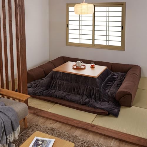 [ベルメゾン] フロアソファー グータラグ ダブルコーナータイプ ラグが洗える ローソファ カウチ ブラウン 大のサムネイル