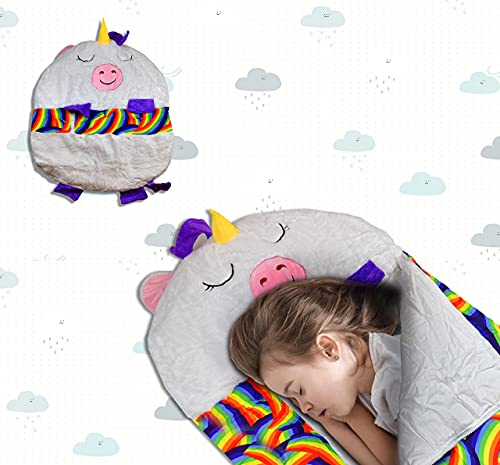 2-in-1-Kuscheltier-Schlafsack, zusammenfaltbarer Tierschlafsack mit Kissen für Kinder, weiches Material & waschmaschinenfest, Plüschtier, Geschenk für Jungen und Mädchen - Image 4