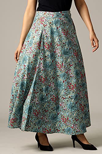Image of Ravaiyaa - Attitude is everything Cotton Hand Block Floral Printed Wrap Around Women's Free Size Skirt Rapron