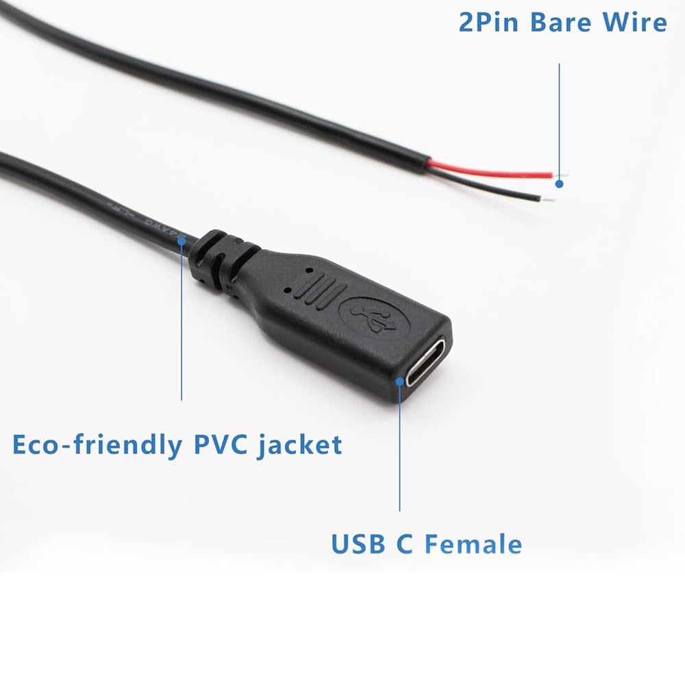 RUNCCI-YUN 2er-Pack Micro USB Terminalstecker – Lötfreier 5-poliger Schraubklemmenblock, 30 Cm Kabel, Für DIY-Projekte