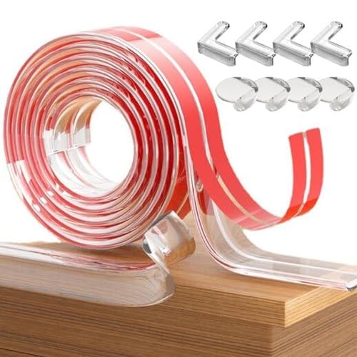 コーナーガード 透明 2M エッジ 保護クッション 安全対策 けが防止 両面テープ シール固定 ベ ビーガード 衝突防止コーナークッション8個付