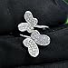 icedout 0.30 Ct Round Diamond Double Butterfly Bypass Setting Micro Pave Minimalist Insect Sparkling Engagement Ring For Women 14K White Gold Plated 925 Sterling Silver Handmade Memorial Ring