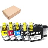 JoyPrinting LC-3011 Compatible Brother LC3011 3011 Ink Cartridges for Brother MFC-J491DW MFC-J497DW MFC-J690DW MFC-J895DW Printer, 5-Pack (2 Black, 1 Cyan, 1 Magenta, 1 Yellow)