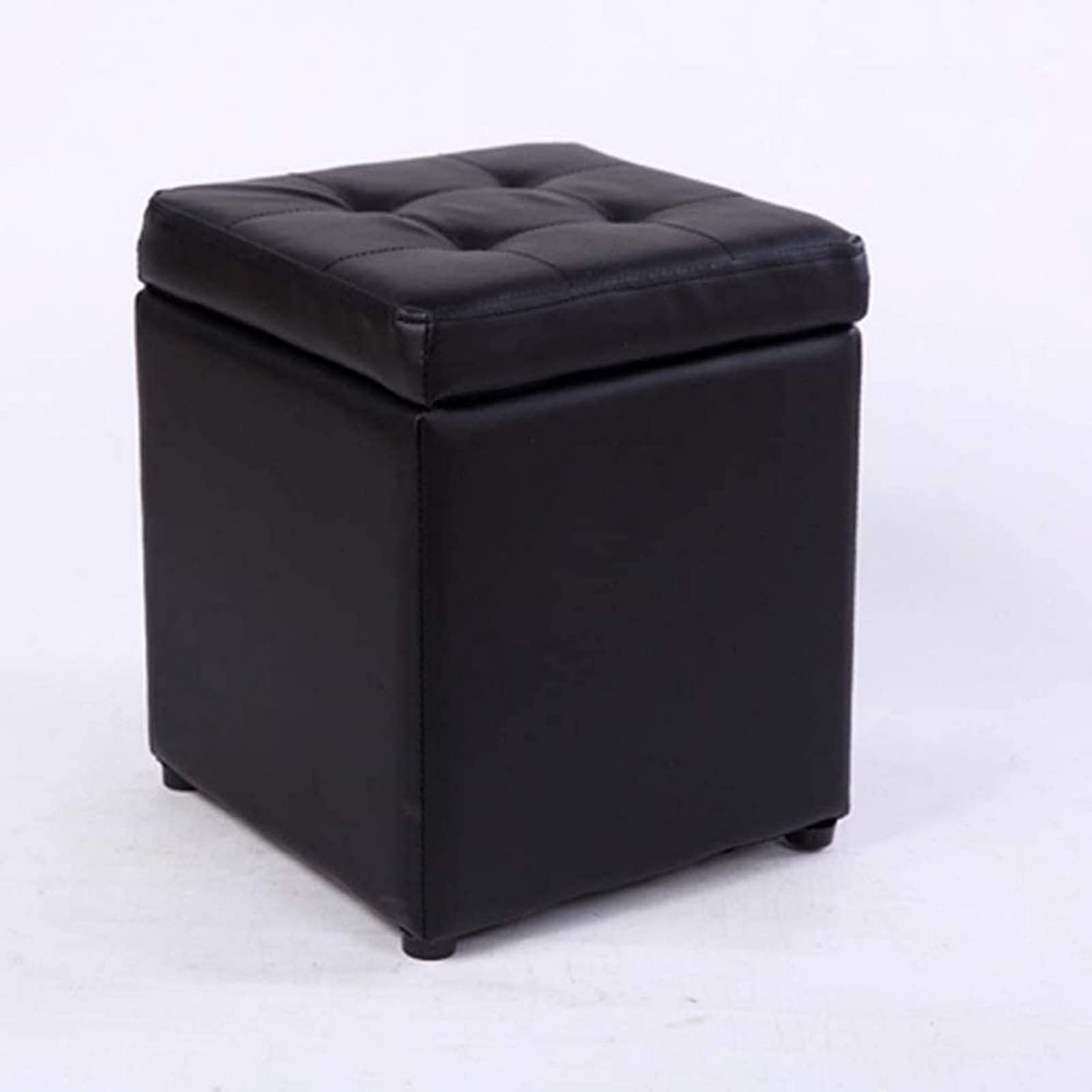 LMMIAOZ Ottoman Footrest Stool with Storage, Square Pouf Ottoman, Portable Footrest for Living Room & Bedroom, Compact Seating Solution for Small Spaces