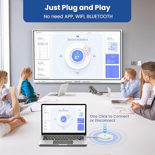 Image of Wireless USB Smart Board Projector, KEINONE Tap for Display Screen, 4K Screen Mirroring Video & Audio Receiver support for Laptop, PC, i-Pad, Tablet（For White Smartboard)