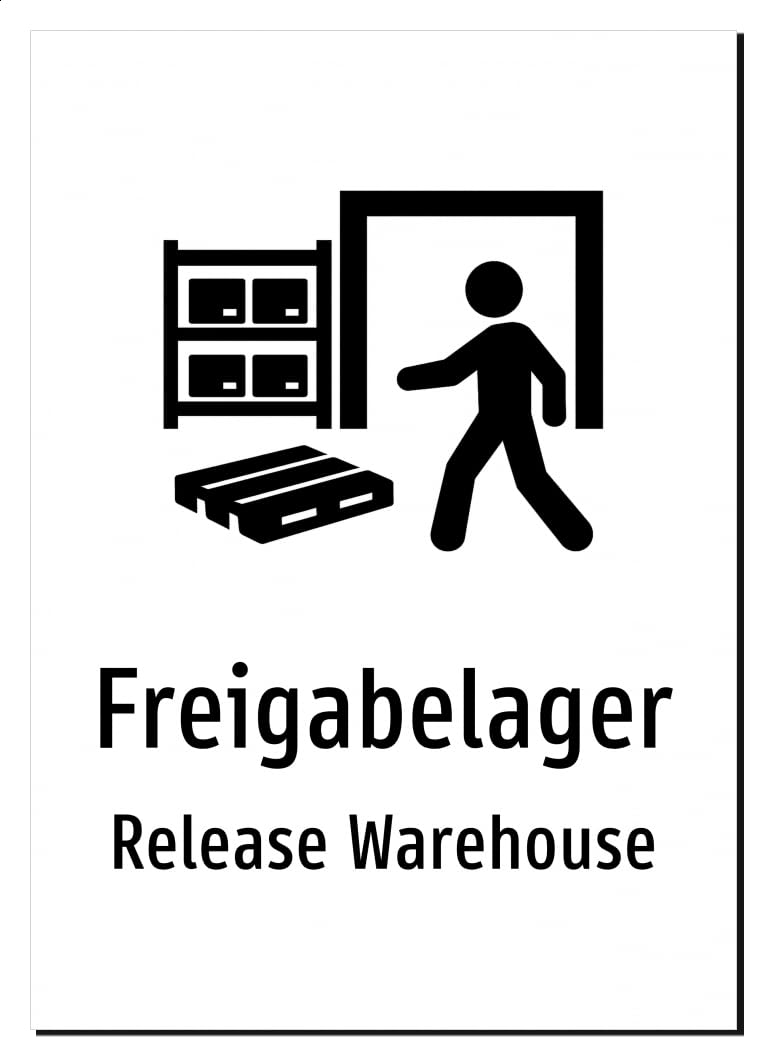 53124-DEEN-S-12 | Freigabelager Schild/Aufkleber | Deutsch Englisch