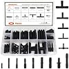 119PCS Heat Resistant 240C (460F) Nylon Connector Assortment for Automotive Vacuum Tubing Hose Vacuum Tee Kit 14 Sizes Black