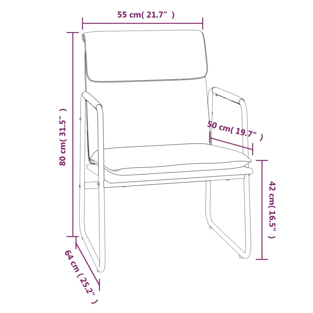 Sillón de salón, color crema, 55 x 64 x 80 cm, funda de tela, estructura de metal, silla tapizada con reposabrazos, sillón orejero para dormitorio y salón, máx. 110 kg