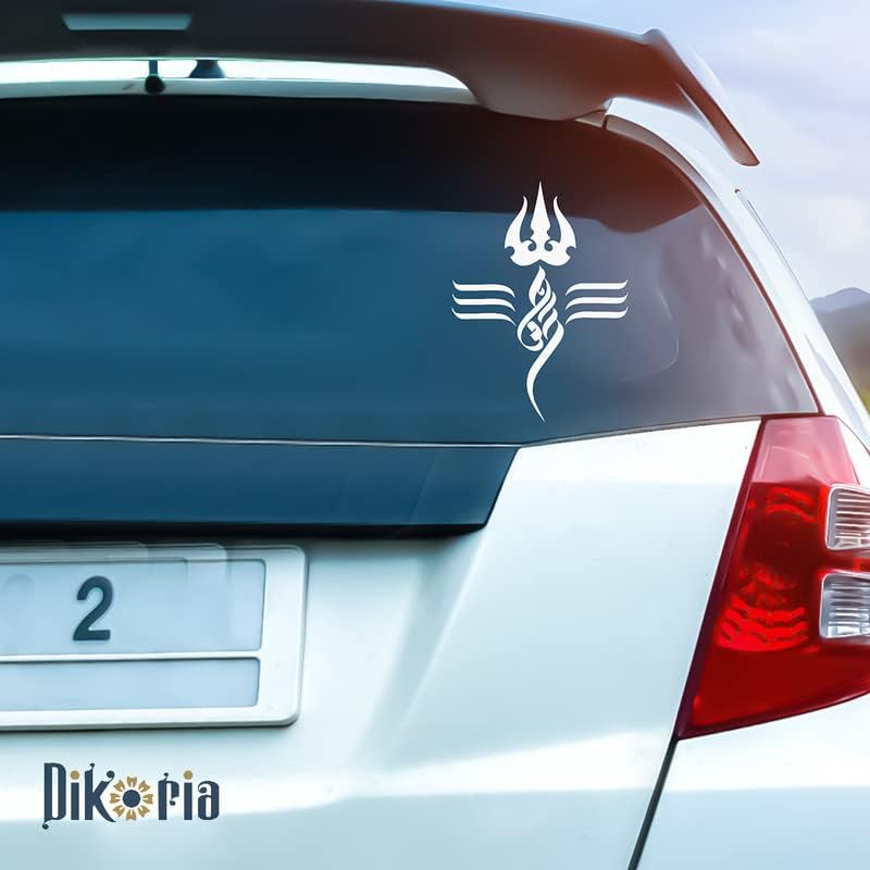 Dikoria Trident with Om Car Sticker, car Stickers for Car Exterior