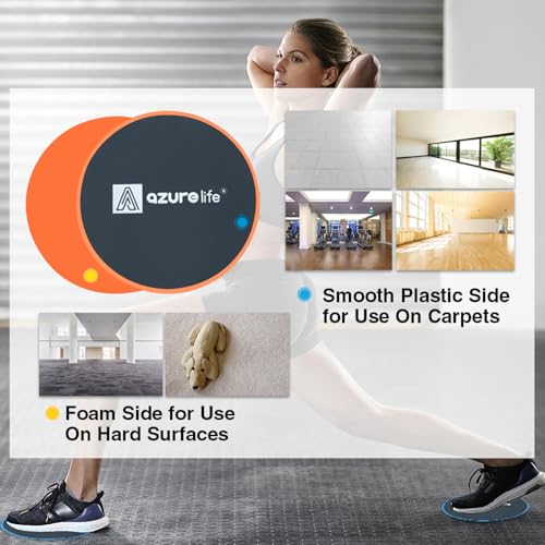 image for A AZURELIFE Exercise Core Sliders, Dual Sided Exercise Gliding Discs U