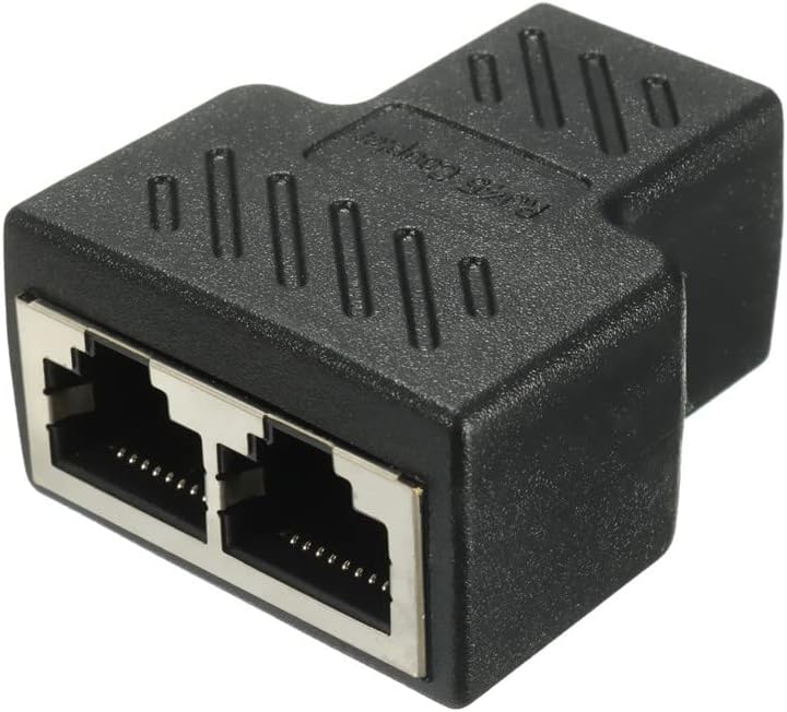 Lapster lan splitter / rj45 splitter/ethernet splitter 1 to 2 Female 8P8C Network Plug Lan Coupler For Laptop, Router, Personal Computer,Modem Server (Black)