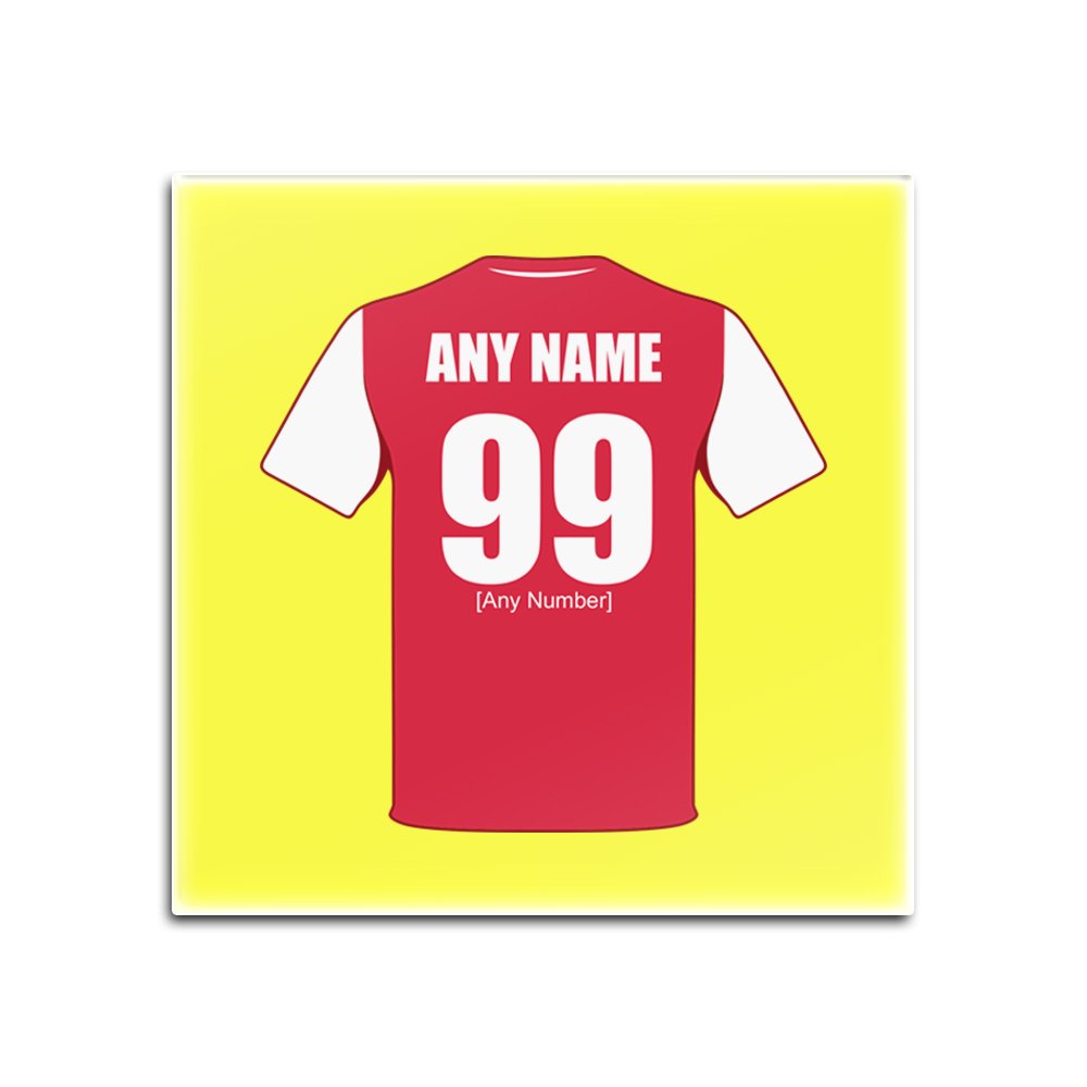 Personalised Gift - Arsenal Glass Square Coasters (Football Club Design Theme, Colour Options) - Any Name/Message on Your Unique Mat Pad - The Gunners