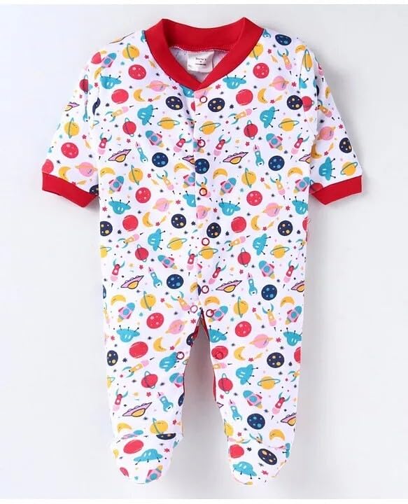 Image of New Born Baby 100% Cotton Rompers for Sleepsuits Jumpsuit Night Suits for Baby Boys & Girls |Onesies| Infant Clothes Pack of 3
