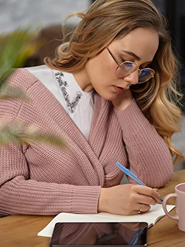 Bencailor 2 Pcs Rhinestone Fake Collar Dickey for Women False Half Shirt Blouse Detachable Collar2